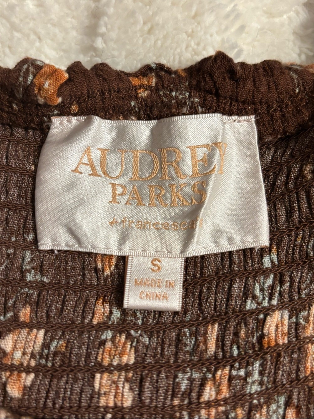 Brown Floral Smocked Wide-Leg Jumpsuit with Tie Straps - Picture 3 of 8